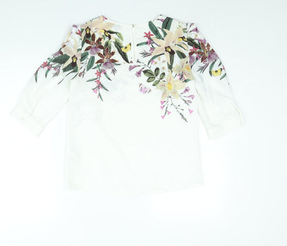 Womens UK Size 8 Oasis White Basic Blouse