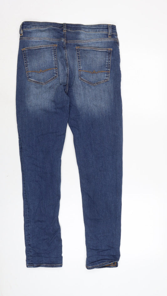 ASOS Mens Blue Cotton Blend Skinny Jeans Size 30 in L30 in Regular Zip