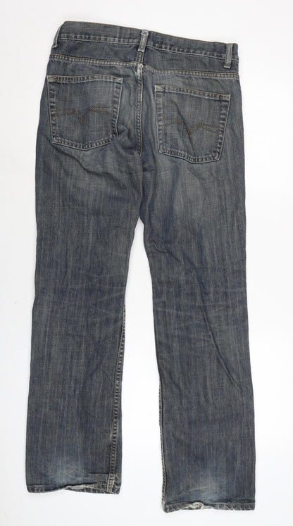 Mens UK Size 32 in Topman Regular Fit Straight Blue Jeans