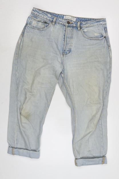 Womens UK Size 14 Stradivarius Regular Fit Straight Blue Jeans