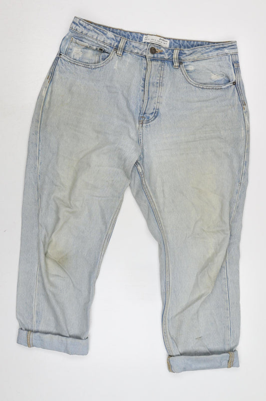 Womens UK Size 14 Stradivarius Regular Fit Straight Blue Jeans