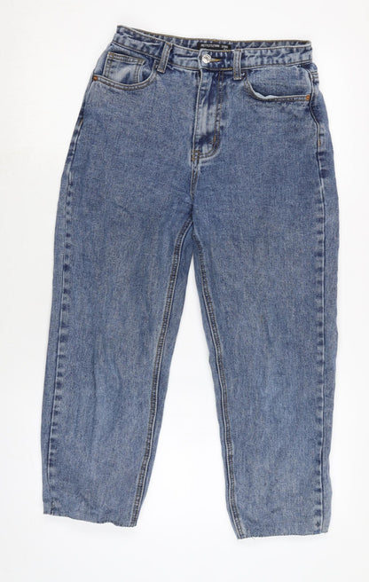 PRETTY LITTLE THING Womens Blue Cotton Mom Jeans Size 8 L24 in Regular Zip