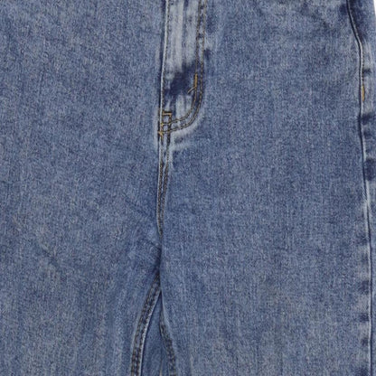PRETTY LITTLE THING Womens Blue Cotton Mom Jeans Size 8 L24 in Regular Zip
