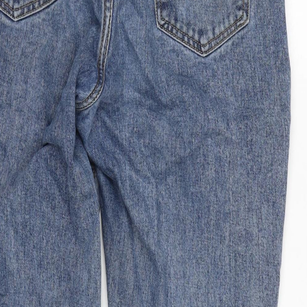 PRETTY LITTLE THING Womens Blue Cotton Mom Jeans Size 8 L24 in Regular Zip