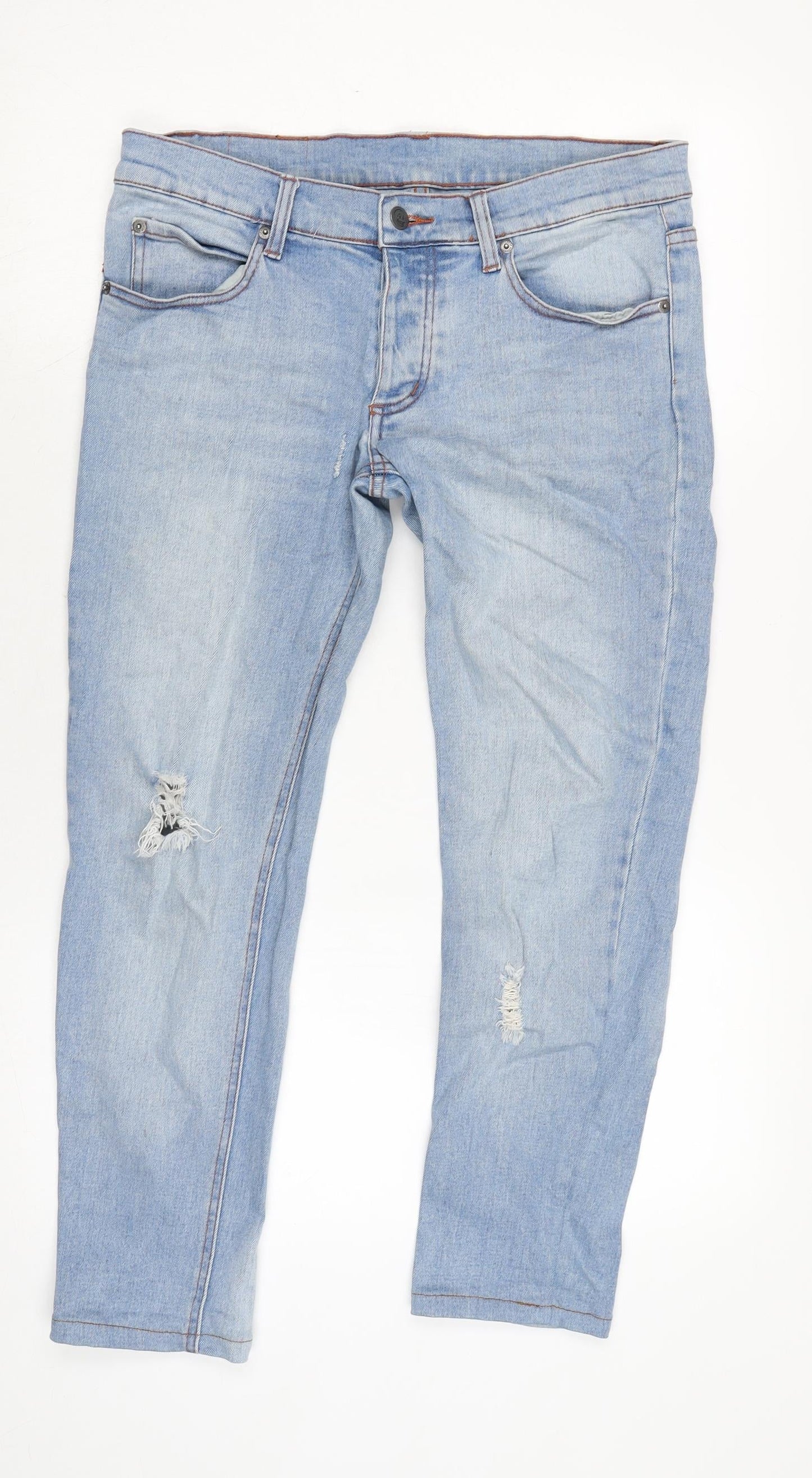 Mens UK Size 30 in Cheap Monday Regular Fit Straight Blue Jeans