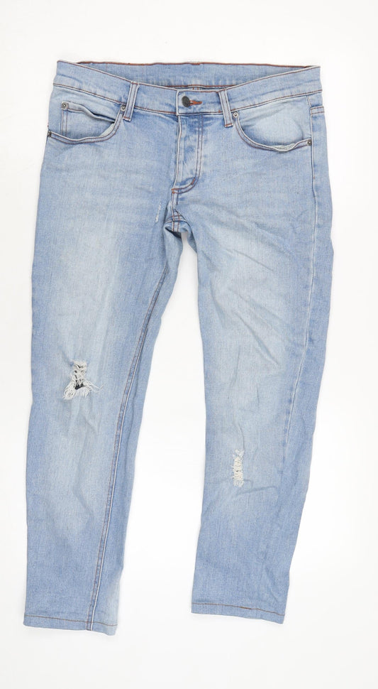 Cheap Monday Mens Blue Cotton Blend Straight Jeans Size 30 in L27 in Regular Zip