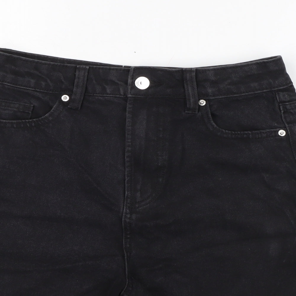 Denim & Co. Womens Grey Houndstooth Cotton Cut-Off Shorts Size 8 Regular Zip