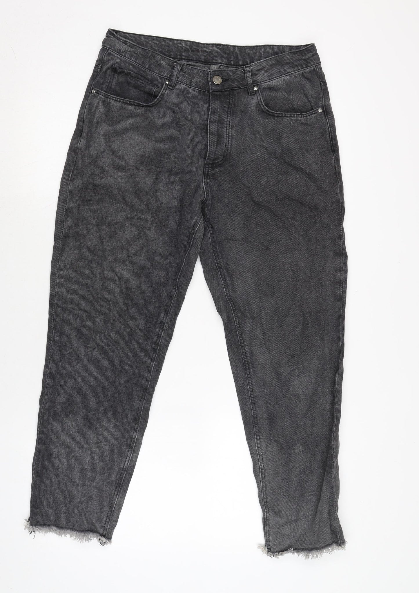 ASOS Mens Grey Cotton Straight Jeans Size 29 in L26 in Regular Button