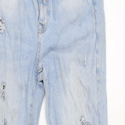 Zara Womens Blue Polyester Bootcut Jeans Size 10 L25 in Regular Zip