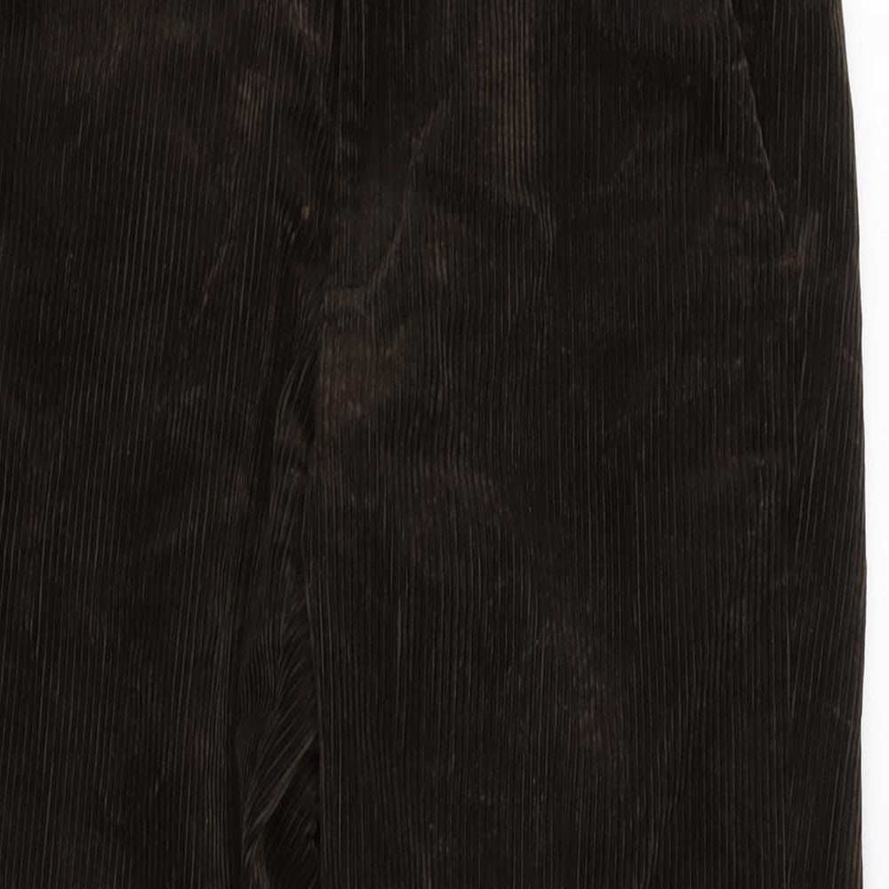 Marks and Spencer Mens Brown Cotton Trousers Size 30 in L29 in Regular Zip