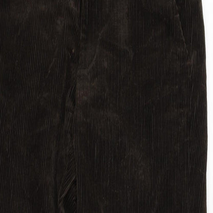 Marks and Spencer Mens Brown Cotton Trousers Size 30 in L29 in Regular Zip