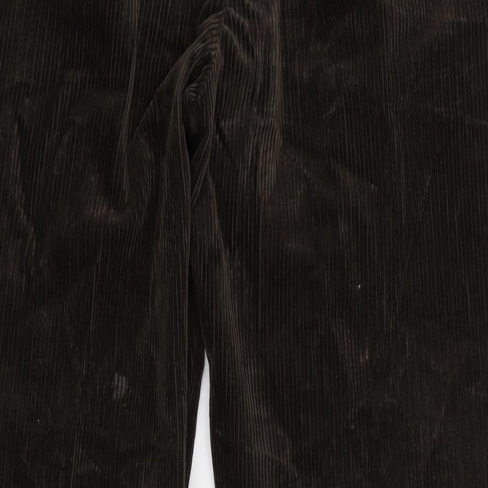Marks and Spencer Mens Brown Cotton Trousers Size 30 in L29 in Regular Zip