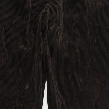 Marks and Spencer Mens Brown Cotton Trousers Size 30 in L29 in Regular Zip