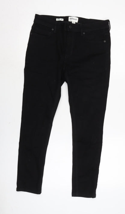 Mens UK Size 30 in River Island Regular Fit Tapered Black Jeans