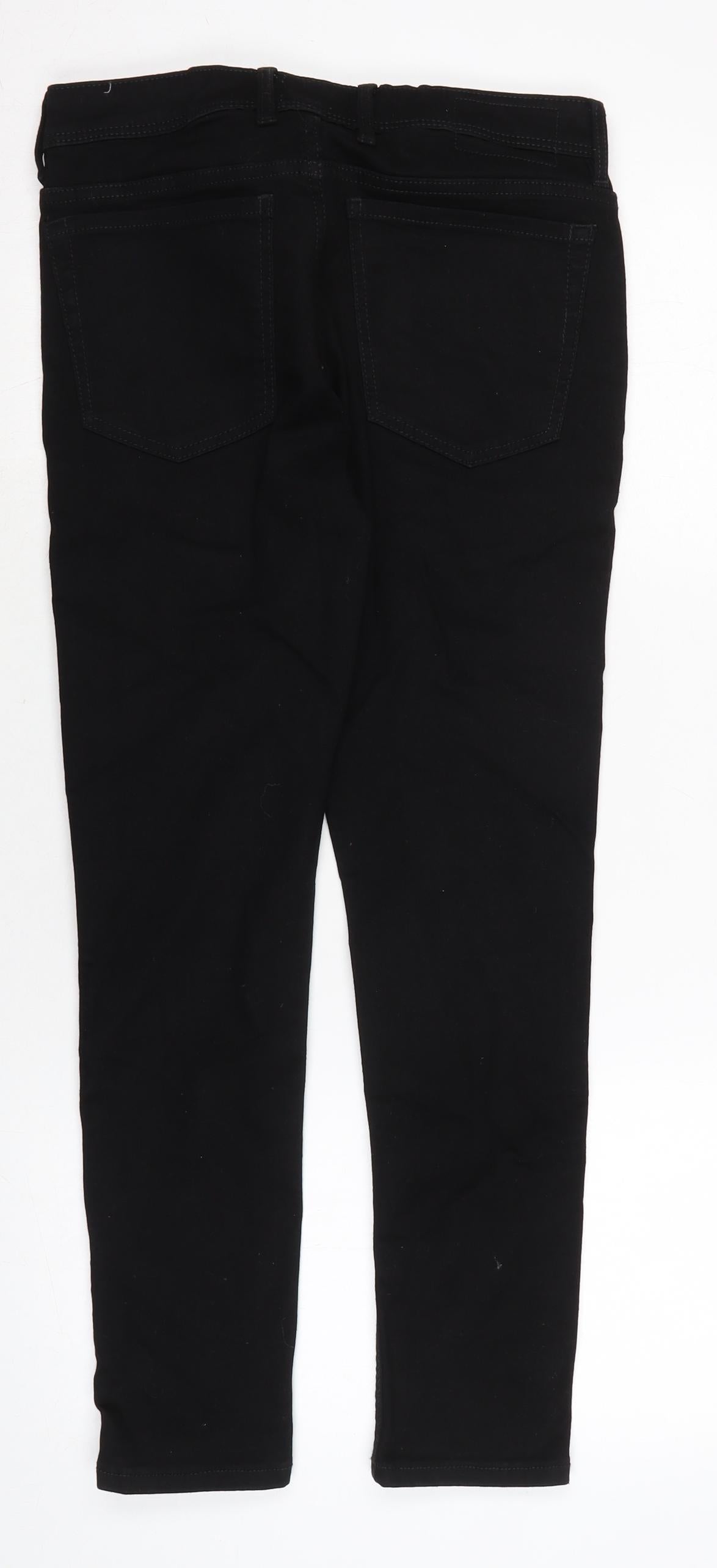 Mens UK Size 30 in River Island Regular Fit Tapered Black Jeans