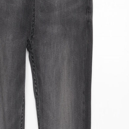 TU Girls Grey Cotton Skinny Jeans Size 13 Years L27 in Regular Zip - Distressed