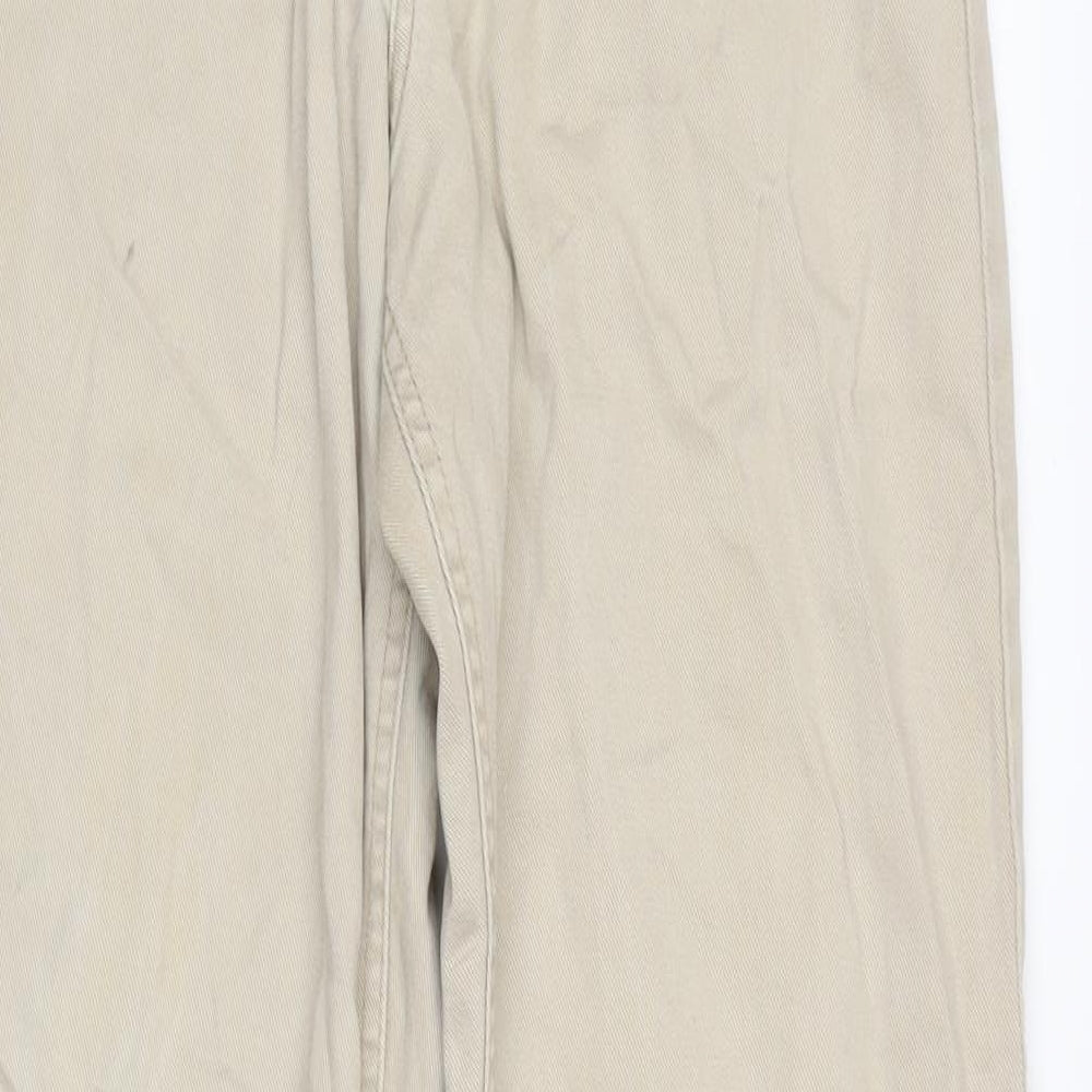 Lee Mens Beige Cotton Flared Jeans Size 26 in L31 in Regular Zip