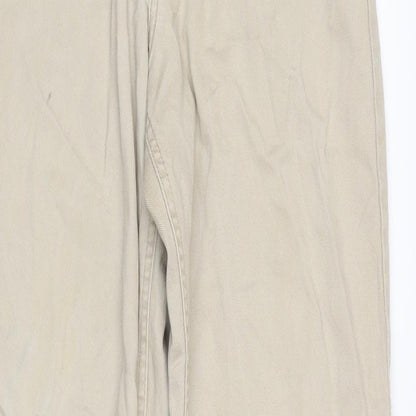 Lee Mens Beige Cotton Flared Jeans Size 26 in L31 in Regular Zip