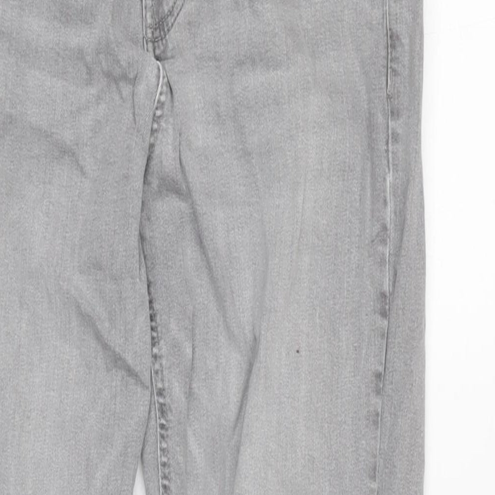 Denim & Co. Mens Grey Cotton Blend Straight Jeans Size 28 in L29 in Regular Zip