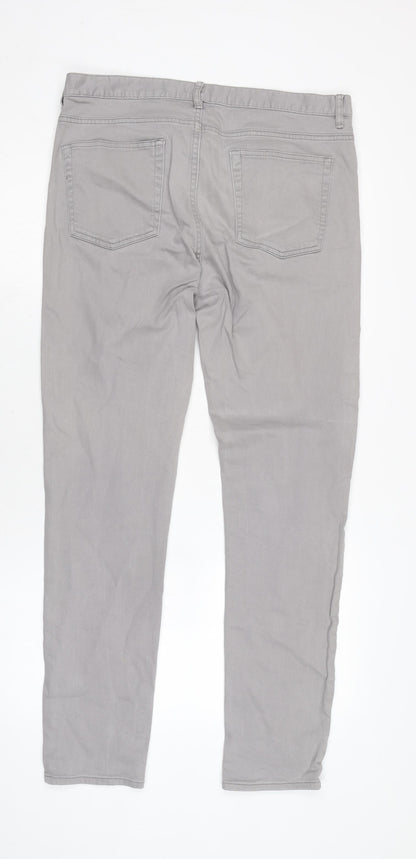 H&M Mens Green Cotton Blend Tapered Jeans Size 2XS L34 in Regular Zip