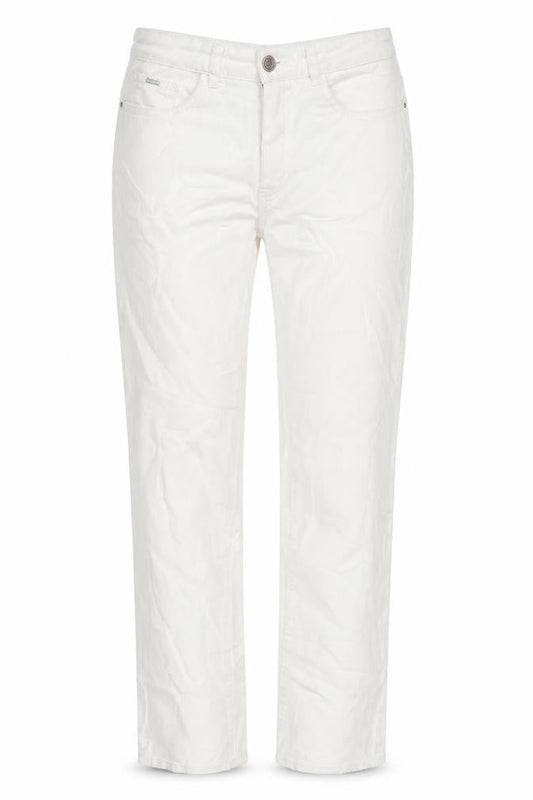 French dressing Jean Womens White Cotton Blend Straight Jeans Size 10 L31 in Regular Zip