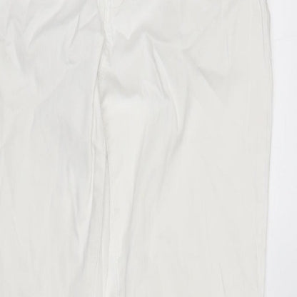 French dressing Jean Womens White Cotton Blend Straight Jeans Size 10 L31 in Regular Zip