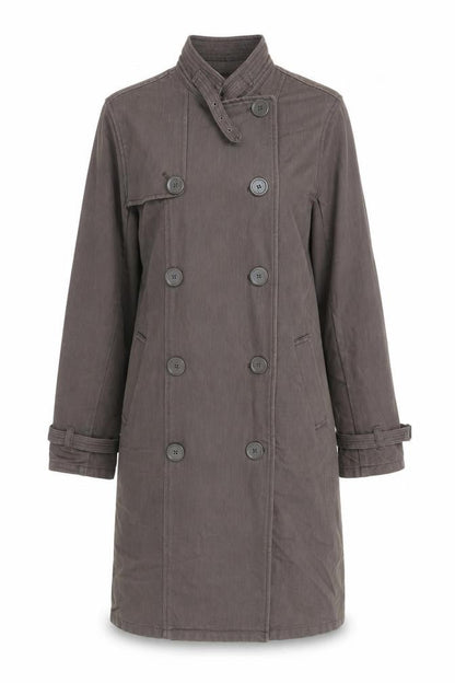 SOFT GREY Womens Brown Pea Coat Coat Size 12 Button - Vintage