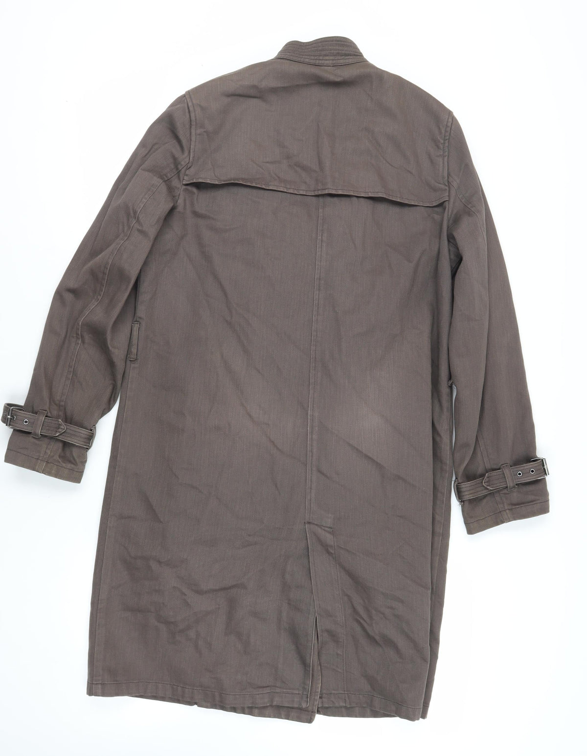 SOFT GREY Womens Brown Pea Coat Coat Size 12 Button - Vintage