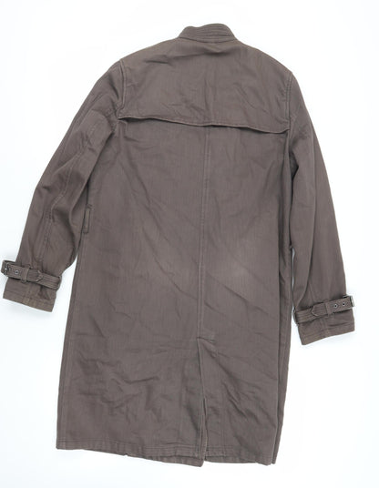 SOFT GREY Womens Brown Pea Coat Coat Size 12 Button - Vintage