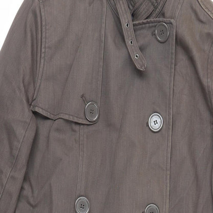 SOFT GREY Womens Brown Pea Coat Coat Size 12 Button - Vintage