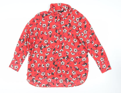 Womens UK Size 18 NEXT Red Basic Button-Up