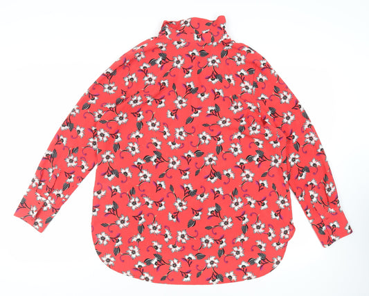 Womens UK Size 18 NEXT Red Basic Button-Up