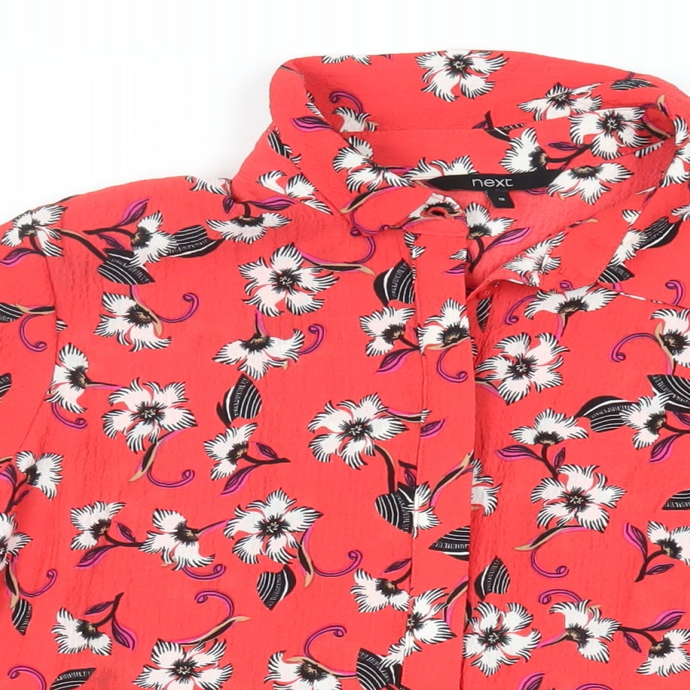 Womens UK Size 18 NEXT Red Basic Button-Up