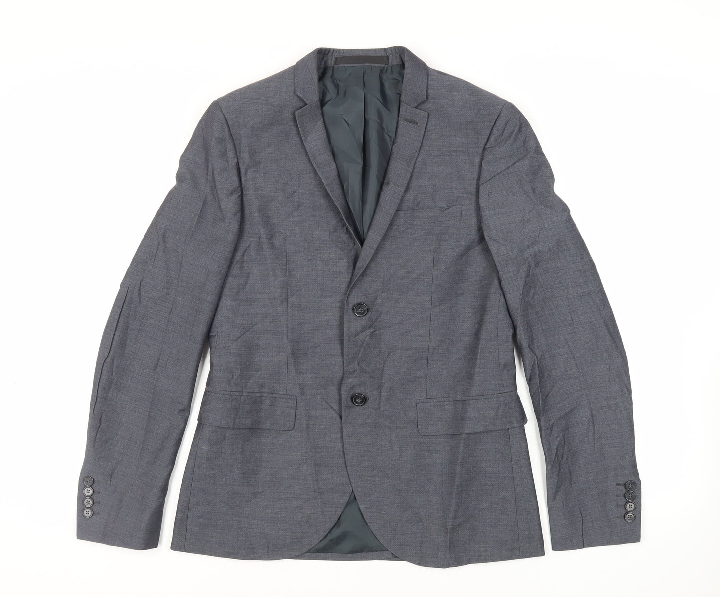 Mens UK Size 38 Topman Regular Grey Suit Jacket