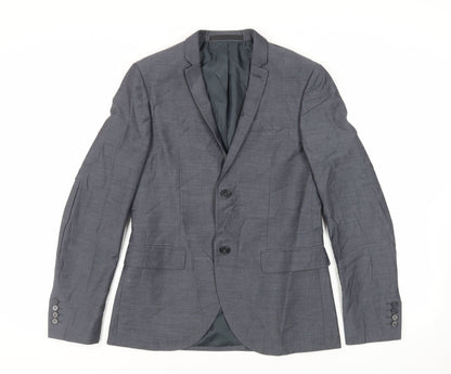 Mens UK Size 38 Topman Regular Grey Suit Jacket