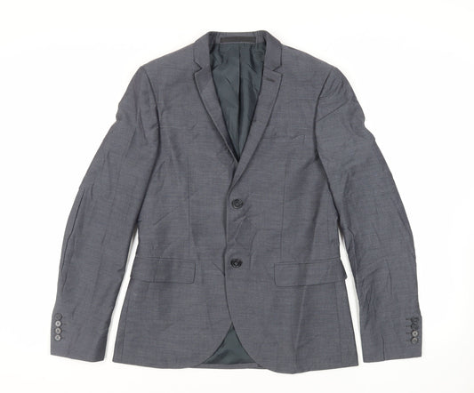 Mens UK Size 38 Topman Regular Grey Suit Jacket