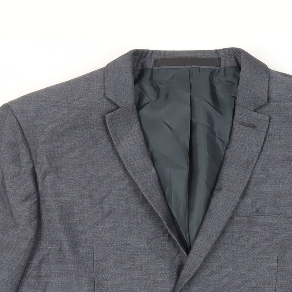 Mens UK Size 38 Topman Regular Grey Suit Jacket