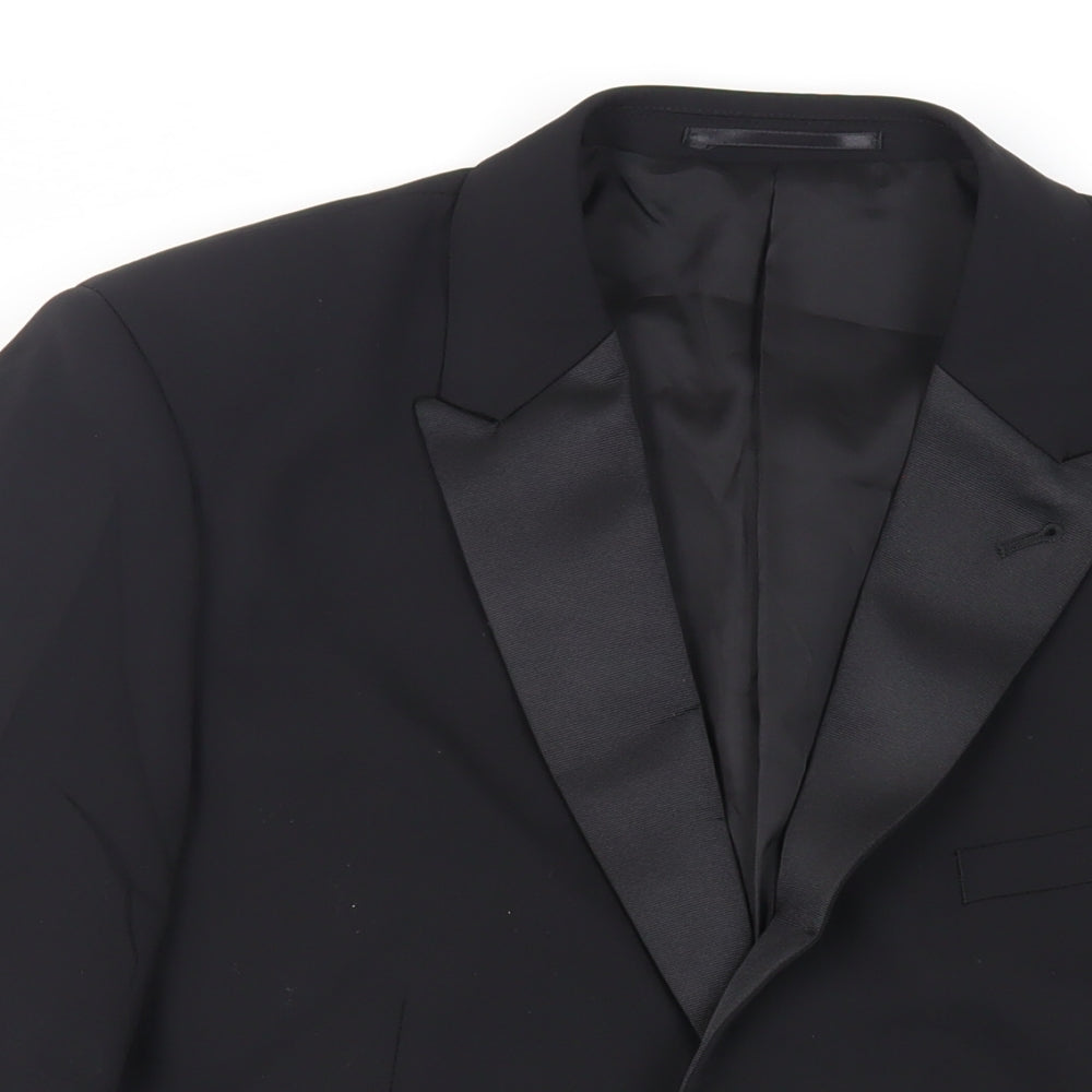 Mens UK Size 42 Fellini Regular Black Suit Tuxedo