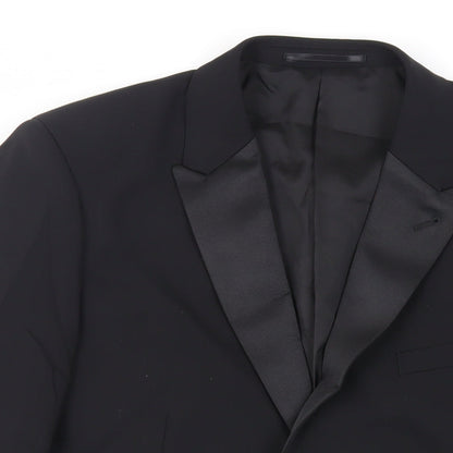 Mens UK Size 42 Fellini Regular Black Suit Tuxedo
