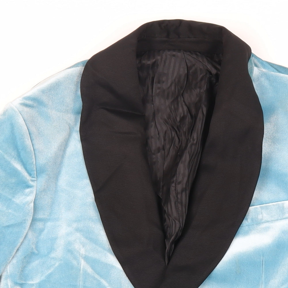 Mens UK Size 38 Zara Man Regular Blue Suit Tuxedo