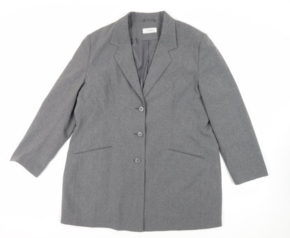 Classics Womens Grey Jacket Blazer Size 18 Button