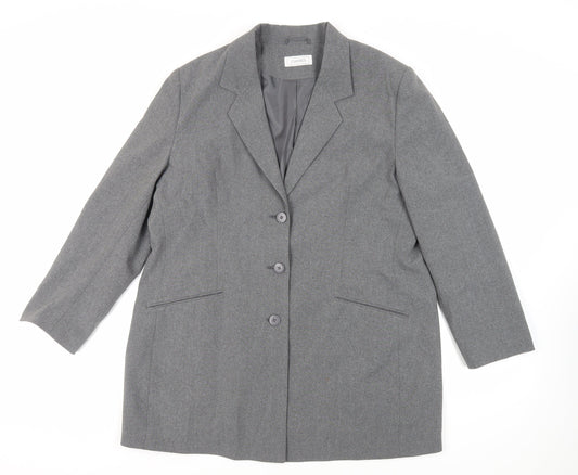 Classics Womens Grey Jacket Blazer Size 18 Button