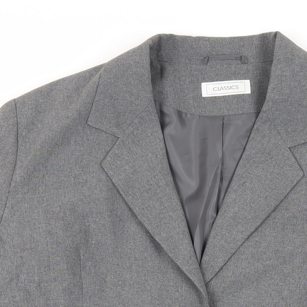 Classics Womens Grey Jacket Blazer Size 18 Button