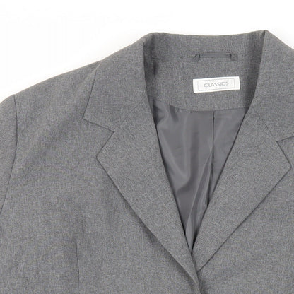 Classics Womens Grey Jacket Blazer Size 18 Button