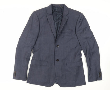 Mens UK Size 40 Topman Regular Blue Suit Jacket