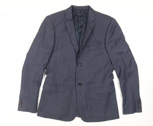 Mens UK Size 40 Topman Regular Blue Suit Jacket