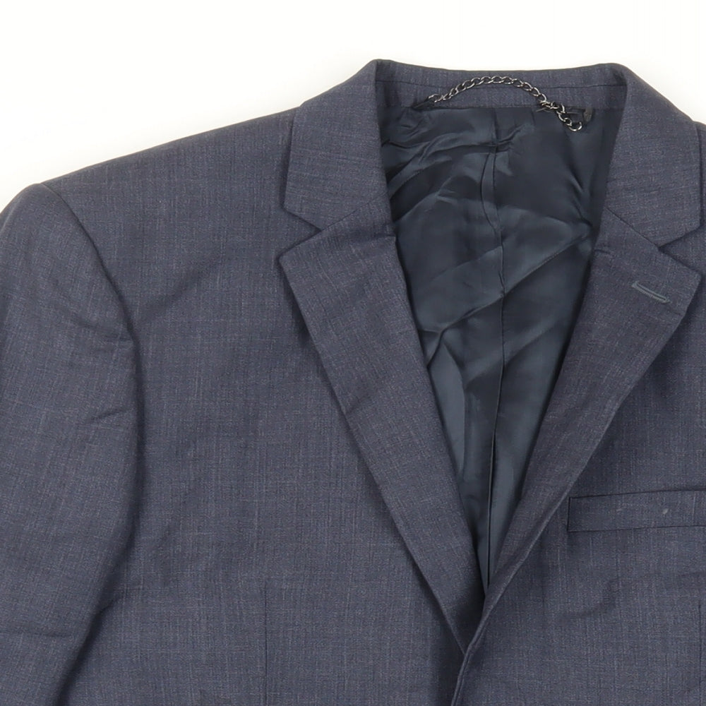 Mens UK Size 40 Topman Regular Blue Suit Jacket