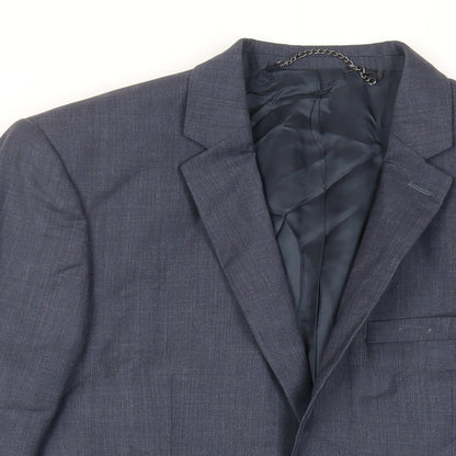 Mens UK Size 40 Topman Regular Blue Suit Jacket