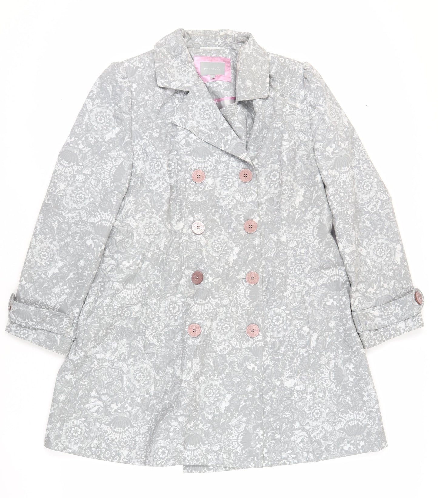 Womens UK Size 18 Per Una Grey Overcoat