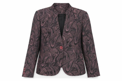 nassC Womens Purple Geometric Jacket Blazer Size 18 Button
